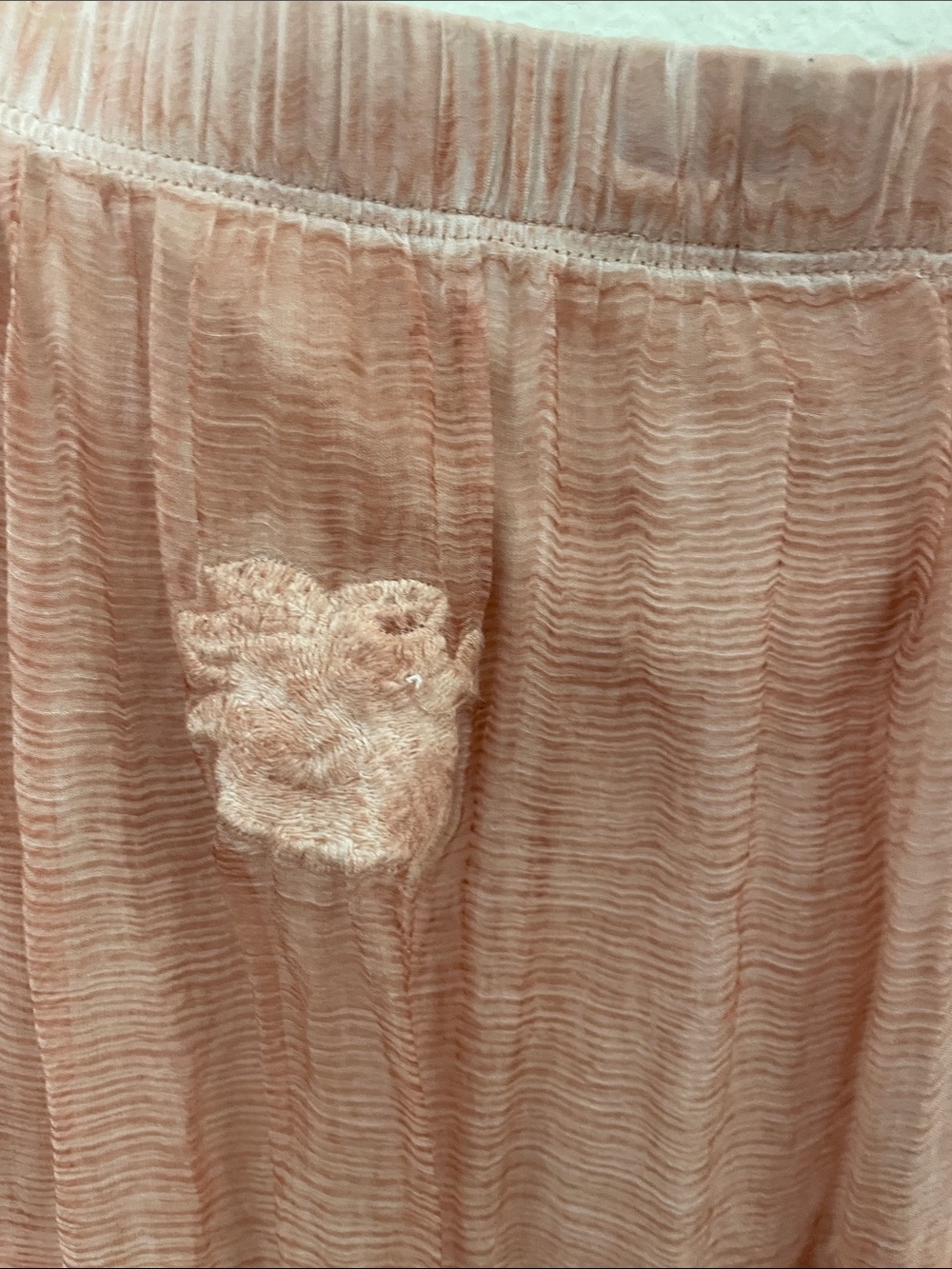 Soft Surroundings 100% silk embroidered Dusty Rose Maxi Skirt romantic M 30x41 - Picture 6 of 8